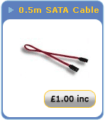 0.5m SATA cable suitable for hard drives, dvd drives, SSD drives etc.